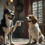 KI-generierte Ausreden Hund zeigt auf Hund... Sinnbildlich