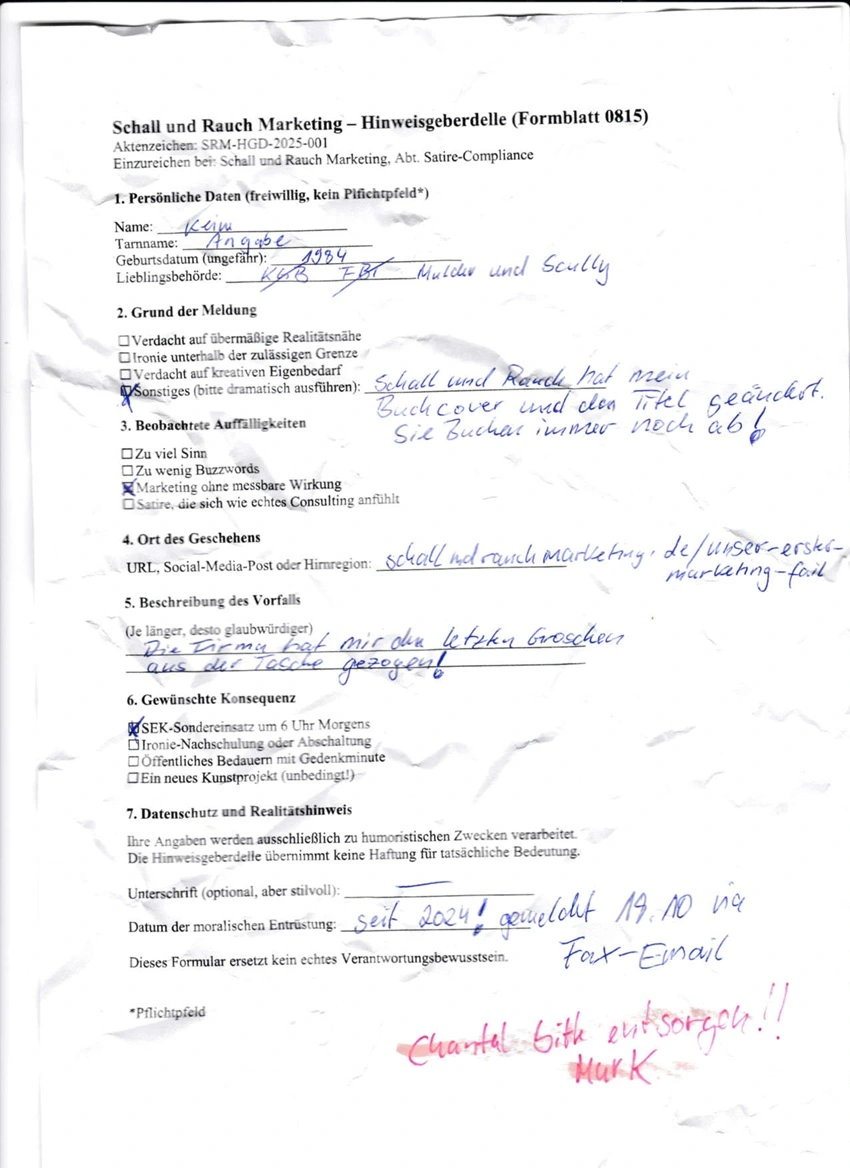 Formblatt-Fire-Gate. Wenn ein Formular zum Skandal wird