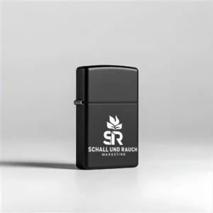 Exklusives Feuerzeug "Schall und Rauch Marketing" Schwarz Matt